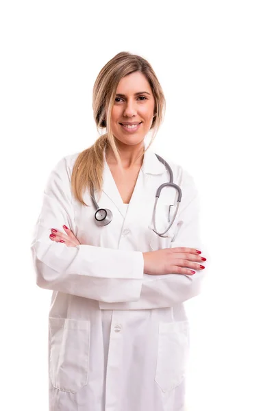 Bonito jovem médico posando — Fotografia de Stock