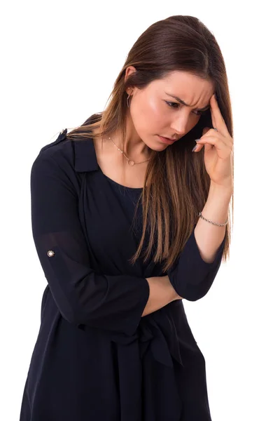 Kadın güçlü bir baş ağrısı ile — Stok fotoğraf