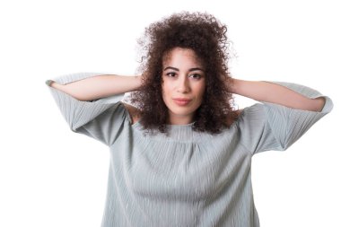 young woman asking for silence