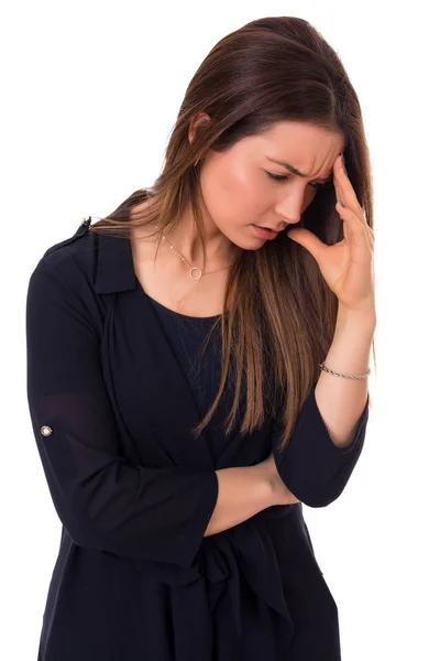 Mladá žena s silnou bolest hlavy — Stock fotografie