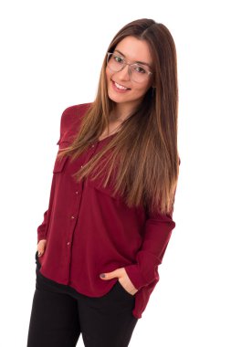 genç kadın stüdyoda poz