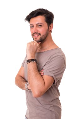 genç bir adam stüdyo çekim