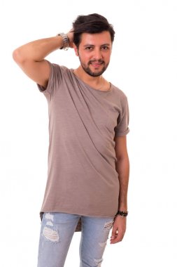 genç bir adam stüdyo çekim