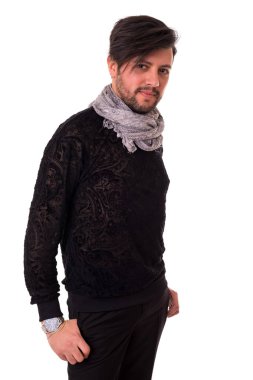 genç bir adam stüdyo çekim