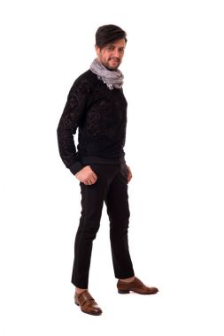 genç bir adam stüdyo çekim