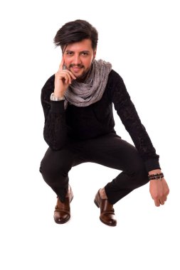 genç bir adam stüdyo çekim