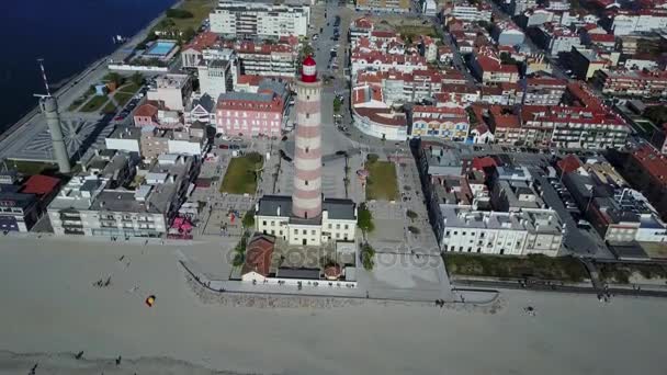 Португальский пляж Барра — стоковое видео