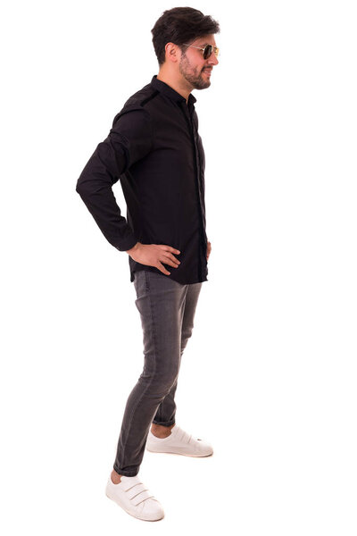 Man posing on studio