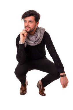 genç bir adam stüdyo çekim