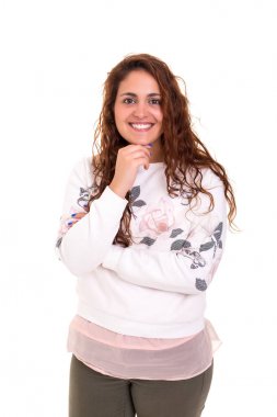 Stüdyo çekim bir Overweighted kadın