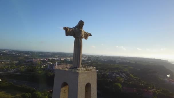 Cristo Rei heykel Lizbon - Portekiz — Stok video