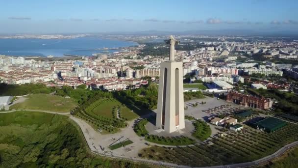 Estatua de Cristo-Rei en Lisboa - Portugal — Vídeo de stock