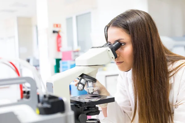 Mujer científica en el laboratorio — Foto de Stock