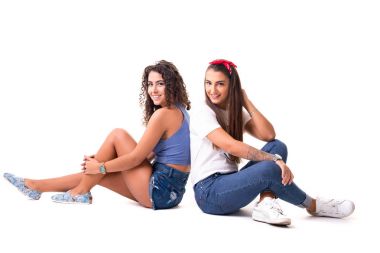 İki arkadaş Studio poz