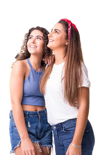 Two friends posing in studio — Stock Photo, Image