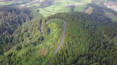 Boş yol kırsal Adası Saint Michael üzerinde (Sao Miguel) Azores, Portekiz