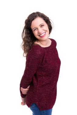 güzel bir genç casual kadın stüdyo çekim