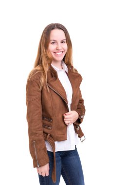 güzel bir genç casual kadın stüdyo çekim