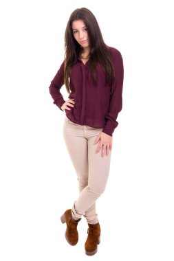 güzel bir genç casual kadın stüdyo çekim