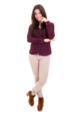 güzel bir genç casual kadın stüdyo çekim