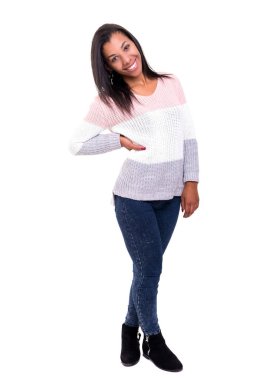 Güzel bir Afrikalı kadın stüdyo çekim