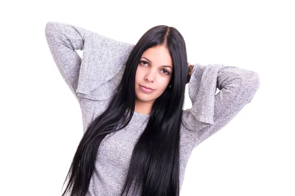 Studio Shot Van Een Mooie Jonge Casual Vrouw — Stockfoto