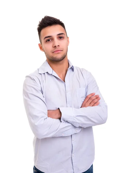 Foto Van Studio Van Een Jonge Knappe Man Poseren Geïsoleerd — Stockfoto