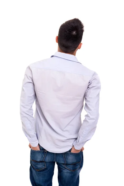 Young Man Back Turned Camera — Stock Photo, Image