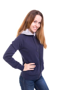 güzel bir genç casual kadın stüdyo çekim