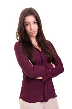 Üzgün bir kadın stüdyo çekim