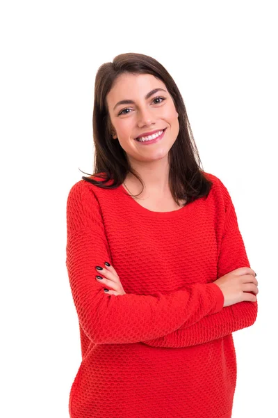 Studio Shot Van Een Mooie Jonge Casual Vrouw — Stockfoto