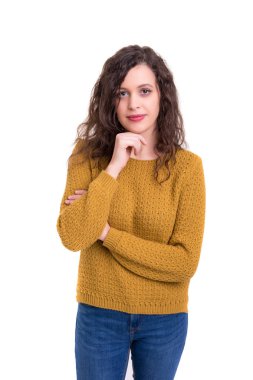 Güzel genç casual kadın stüdyo çekim