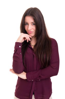 Güzel genç casual kadın stüdyo çekim