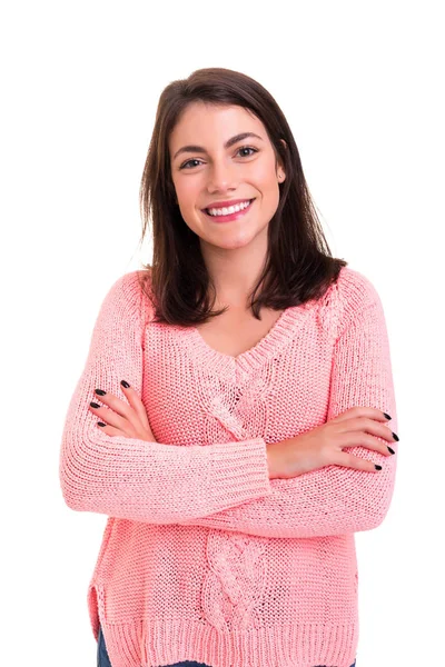 Studio Shot Beautiful Young Casual Woman — Stock Photo, Image