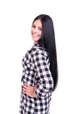 Güzel genç casual kadın stüdyo çekim