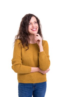 Harika bir fikir olan genç kadın