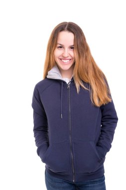 Güzel genç casual kadın stüdyo çekim