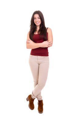 Güzel genç casual kadın stüdyo çekim