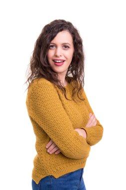 Genç kadın harika bir fikir sahip stüdyo çekim