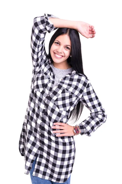 Studio Shot Young Casual Woman — Stock Photo, Image