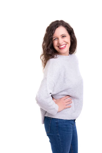 Studio Shot Young Casual Woman — Stock Photo, Image