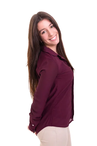 Studio Shot Young Casual Woman — Stock Photo, Image