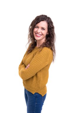 güzel bir genç casual kadın stüdyo çekim 