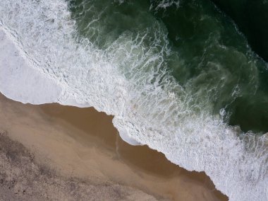 Drone görünümü, güzel Portekizce beach, Costa Nova yapmak Prado - Aveiro