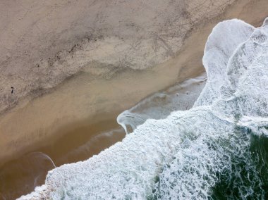 Drone görünümü, güzel Portekizce beach, Costa Nova yapmak Prado - Aveiro