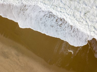 Drone görünümü, güzel Portekizce beach, Costa Nova yapmak Prado - Aveiro
