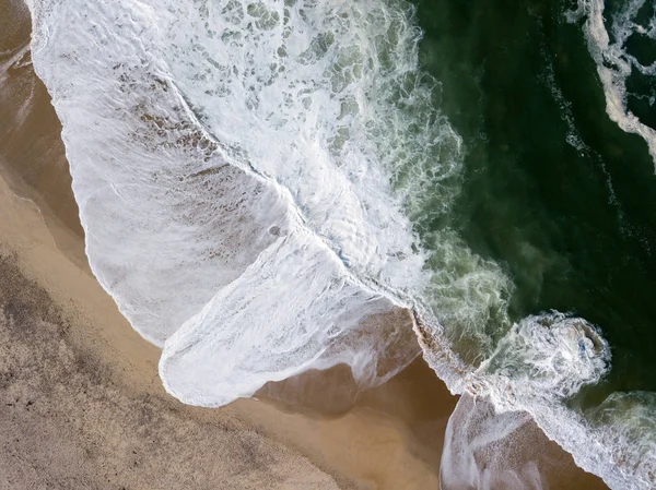 Drönarvy Vackra Portugisiska Stranden Costa Nova Prado Aveiro — Stockfoto