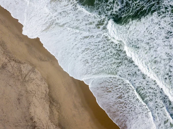 Drönarvy Vackra Portugisiska Stranden Costa Nova Prado Aveiro — Stockfoto