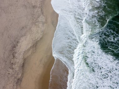 Drone görünümü, güzel Portekizce beach, Costa Nova yapmak Prado - Aveiro