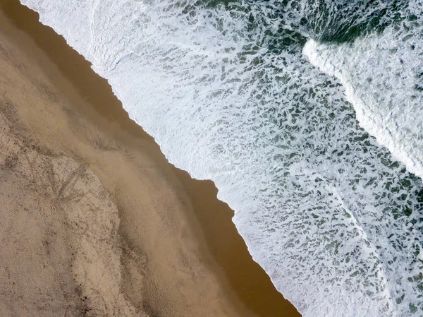 Drönarvy Vackra Portugisiska Stranden Costa Nova Prado Aveiro — Stockfoto